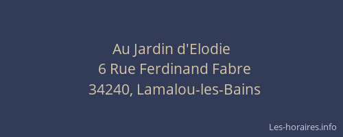 Au Jardin d'Elodie