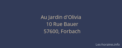 Au Jardin d'Olivia