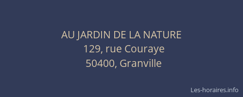 AU JARDIN DE LA NATURE