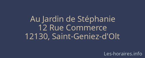 Au Jardin de Stéphanie