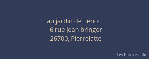 au jardin de tienou
