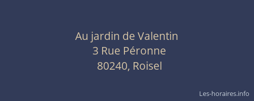 Au jardin de Valentin