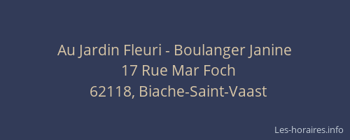 Au Jardin Fleuri - Boulanger Janine