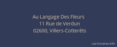 Au Langage Des Fleurs