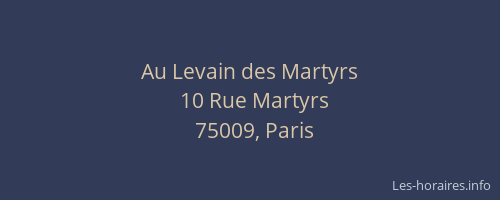 Au Levain des Martyrs