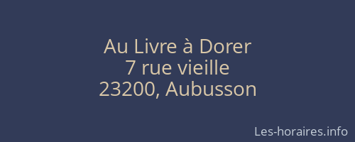 Au Livre à Dorer