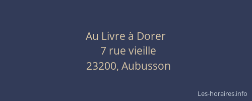 Au Livre &agrave; Dorer