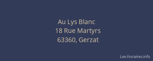 Au Lys Blanc