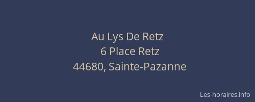 Au Lys De Retz