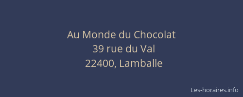 Au Monde du Chocolat