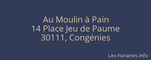 Au Moulin à Pain