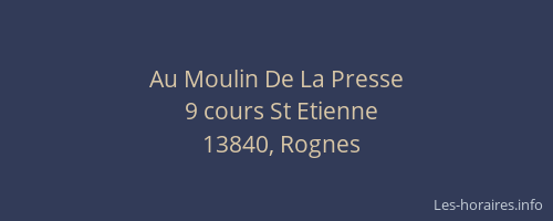Au Moulin De La Presse