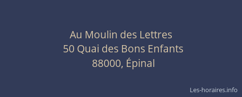 Au Moulin des Lettres
