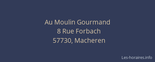 Au Moulin Gourmand