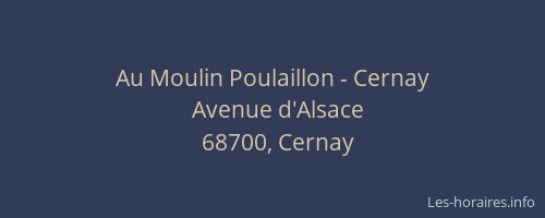 Au Moulin Poulaillon - Cernay