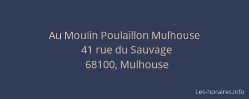 Au Moulin Poulaillon Mulhouse
