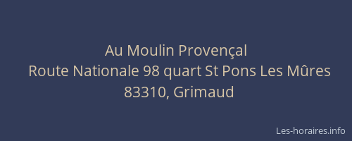 Au Moulin Provençal