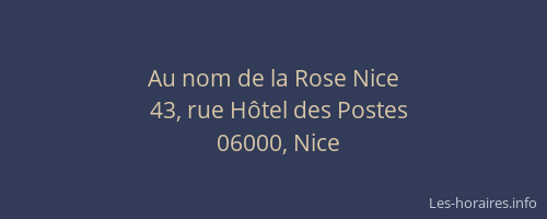 Au nom de la Rose Nice