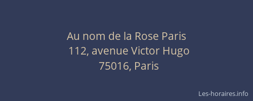Au nom de la Rose Paris