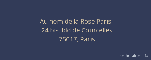 Au nom de la Rose Paris