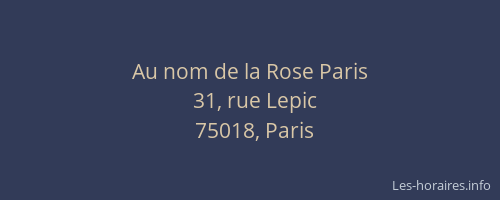 Au nom de la Rose Paris