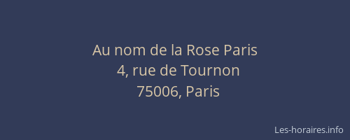 Au nom de la Rose Paris