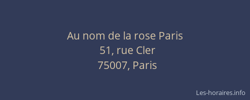 Au nom de la rose Paris