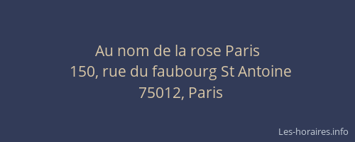 Au nom de la rose Paris