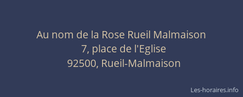 Au nom de la Rose Rueil Malmaison