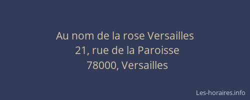 Au nom de la rose Versailles