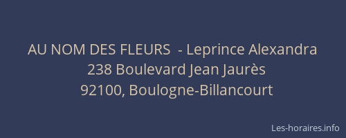 AU NOM DES FLEURS  - Leprince Alexandra