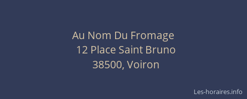 Au Nom Du Fromage