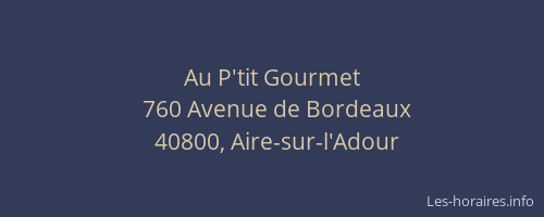 Au P'tit Gourmet