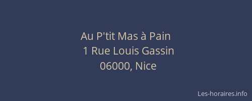 Au P'tit Mas à Pain
