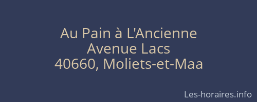 Au Pain à L'Ancienne