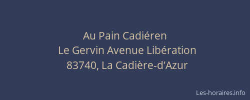 Au Pain Cadiéren