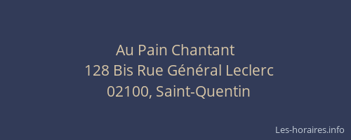 Au Pain Chantant