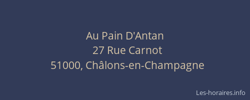 Au Pain D'Antan