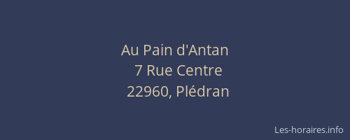 Au Pain d'Antan