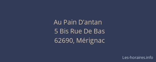Au Pain D'antan
