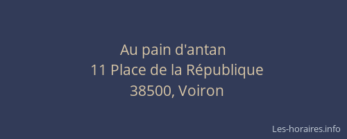 Au pain d'antan