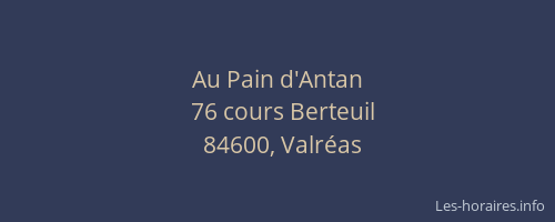 Au Pain d'Antan