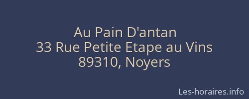 Au Pain D'antan