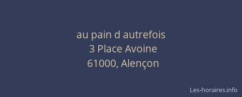au pain d autrefois