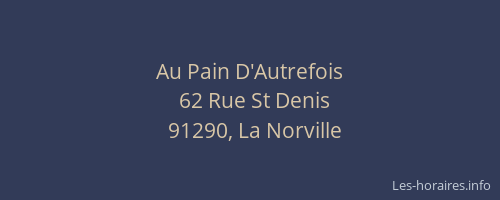 Au Pain D'Autrefois