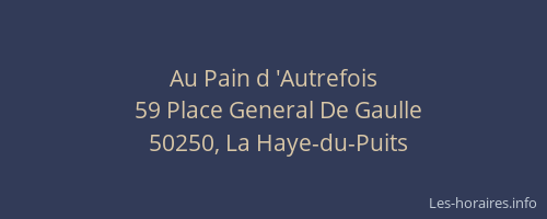 Au Pain d 'Autrefois