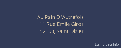 Au Pain D 'Autrefois