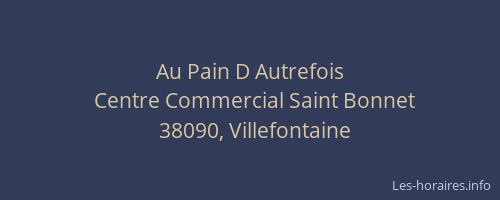 Au Pain D Autrefois
