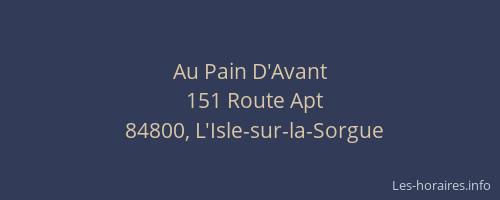 Au Pain D'Avant