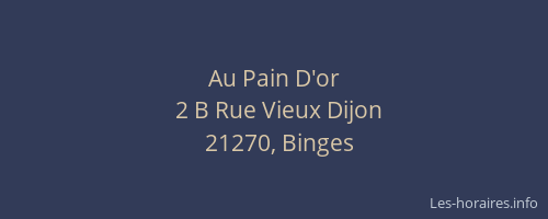 Au Pain D'or